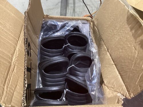 Case of (6) Black Slide Sandals, Multiple Sizes  - Lot 718