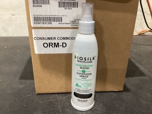 Case of (12) BioSilk Hand Sanitizer Spray with Alcohol & Peroxide 8 fl oz - Lot 453