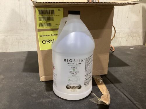 Case of (4) BioSilk Hand Sanitizer Spray with Alcohol & Peroxide Refill Gallon  - Lot 428