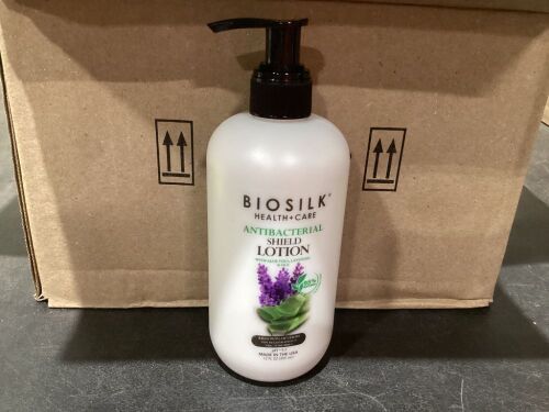 Case of (12) BioSilk Antibacterial Shield Lotion with Aloe, Lavendar & Silk  - Lot 734