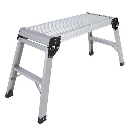 Aluminum Platform Drywall Step Up Folding Work Bench Stool Ladder - Lot 401
