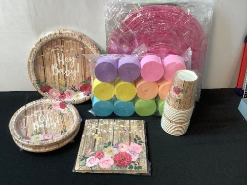 Bundle of Misc Party Supplies - Oh Baby/Hey Baby - Lot 51
