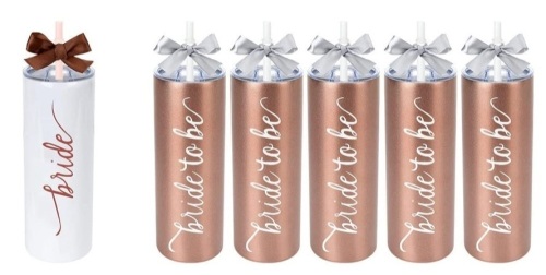 Bride/ Bride to be Skinny Tumblers, Set of 6  - Lot 270