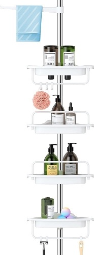 ALLZONE Rustproof Shower Corner Caddy Shelves - Lot 326