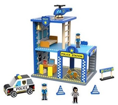 Toysters My Big Police Station Wooden Playset - Lot 185