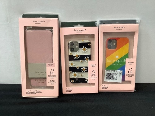 Lot of (3) Kate Spade iPhone 12 Mini Cases - Lot 310