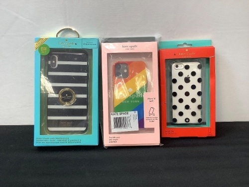 Lot of (3) Kate Spade iPhone Cases - iPhone 5c, 12 Mini & XS Max - Lot 230
