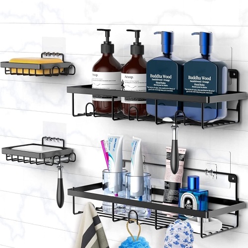 YAWSOUP Adhesive Shower Caddy Shelves, 4-Pack - Lot 228
