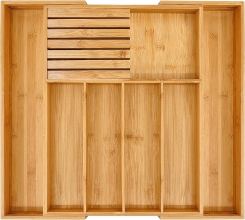 Bamboo Silverware Drawer Organizer, 13-21.6" - Lot 372