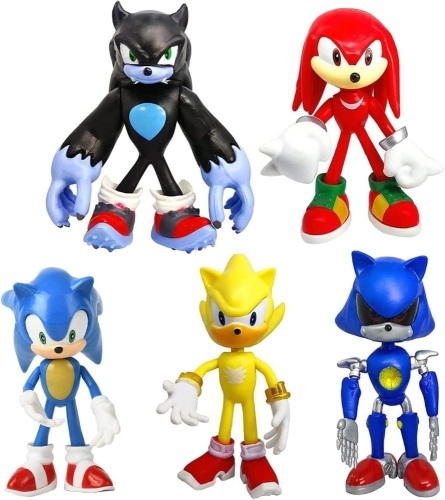 Pack of (5) Sonic the Hedgehog Cake Toppers, 5" - Lot 427
