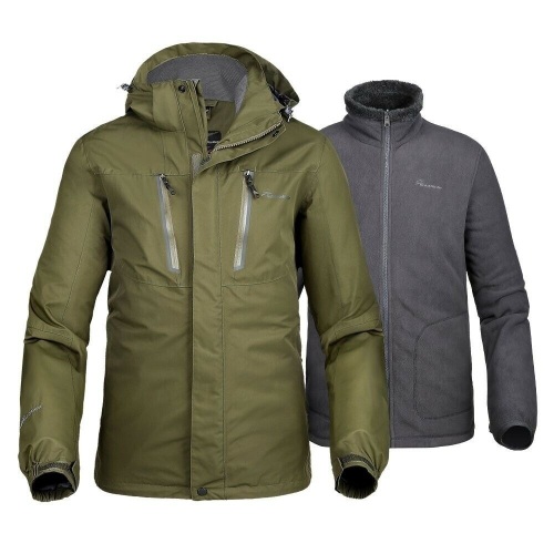 OutdoorMaster Mens 3-in-1 Ski Jacket, Olive, Size S - Lot 86