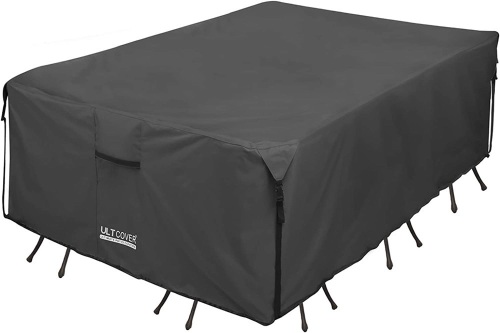 ULTCOVER Waterproof Canvas Rectangular Patio Table & Chair Cover, 88Lx62Wx28H - Lot 208