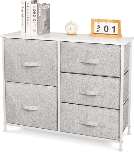 CONNOO 5 Fabric Drawer Dresser Storage Tower - Lot 173