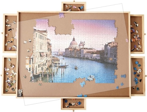 Jigsaw Puzzle Board with 6 Drawers, 26'' X 34" - Lot 201