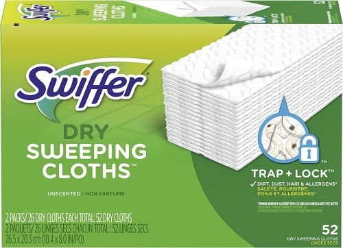 Case of 3 Boxes of 52ct Swiffer Sweeper Dry Mop Refills, Unscented - Lot 412