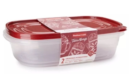 Case of 4 - 2pk Rubbermaid TakeAlongs Large Rectangle Containers - Lot 456