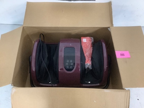Reflexology Shiatsu Foot Massager w/ High-Intensity Rollers, Remote Control - Lot 986
