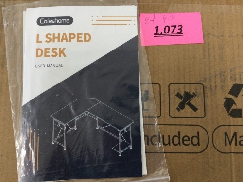 Coleshome L-Shaped Desk - Lot 1073