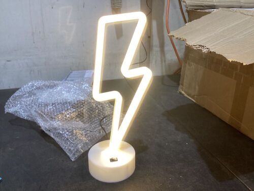 Lot of (5) LED Neon Lightning Bolt Light - Lot 163
