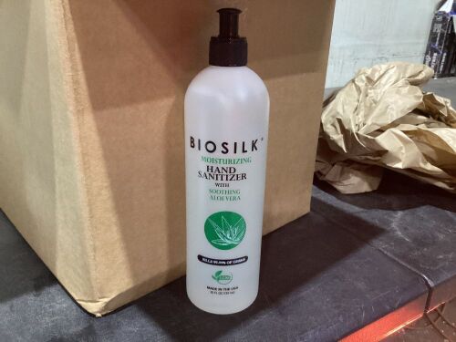 Case of (16) BioSilk Hand Sanitizer with Aloe 25 fl oz  - Lot 114