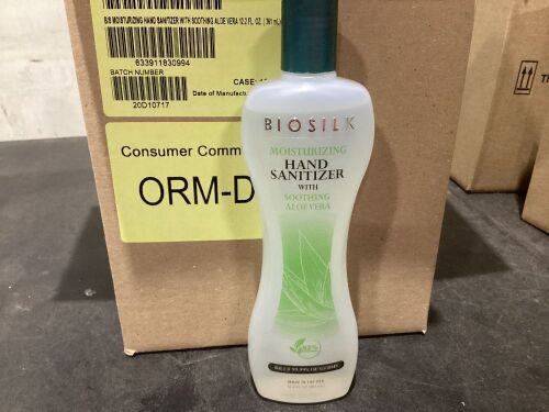 Case of (12) BioSilk Hand Sanitizer with Aloe 12.2 fl oz  - Lot 656