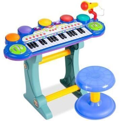 37-Key Kids Electric Keyboard w/ Microphone, Stool  - Lot 304