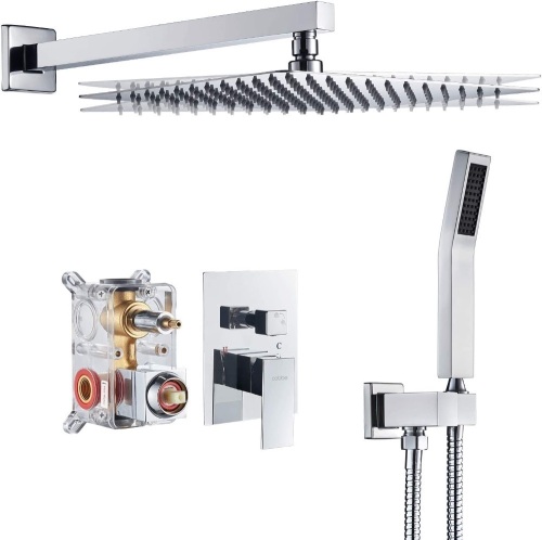 Cobbe Shower System 12" Rainfall Shower Head with Handheld, Rough-in Valve Body and Trim Included   - Lot 456
