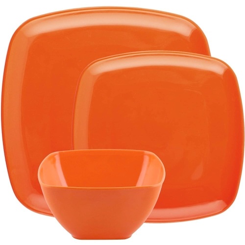 Melange 18pc Melamine Square Dinnerware Set   - Lot 612