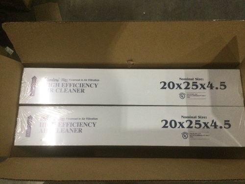 Flanders PrecisionAire Air Cleaner Merv 8 Air Filters, 20x25x4.5, 2 Pack  - Lot 616
