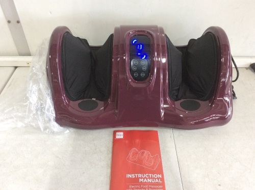 Therapeutic Foot Massager w/ High Intensity Rollers, Remote, 3 Modes  - Lot 688