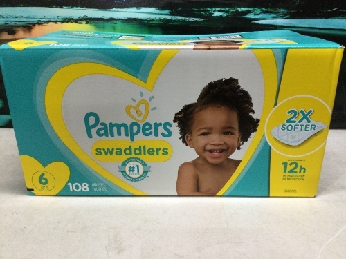 Pampers SwaddlersBaby Diapers, Size 6, 108 Ct - Lot 797