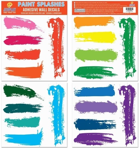 Large Lot of JesPlay Paint Splash Removeable Adhesive Wall Decals - Lot 802