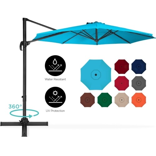 360-Degree Rotating Cantilever Offset Patio Umbrella w/ Tilt, 10ft  - Lot 861