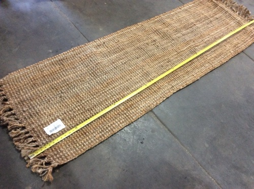 Natural Chunky Loop Jute Runner Rug  - Lot 570