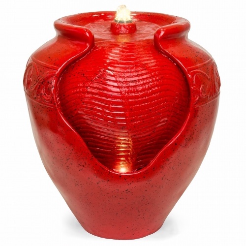 Indoor And Outdoor Glazed Jar Fountain w/ Led Light  - Lot 899