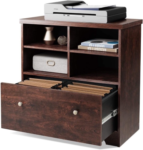 DEVAISE 1 Drawer File Cabinet with Shelves - Lot 298