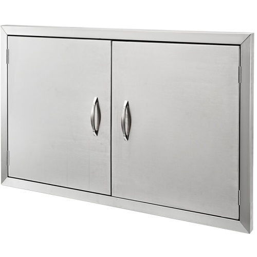 Vevor Double Walled Stainless Steel Double Door w/ Handles  - Lot 941