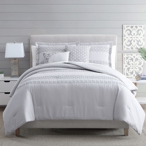 Modern Threads 5 Pc Brushed Microfiber with Eyelet Embroidery Comforter Set  - Lot 358