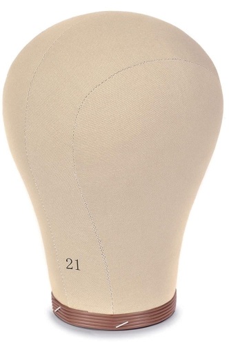 Lot of (2) Cork Canvas Mannequin Heads With Stand for Wig Making 21"  - Lot 1321
