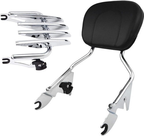 Chrome Detachable Passenger Sissy Bar Backrest Pad and Stealth Luggage Rack  - Lot 289