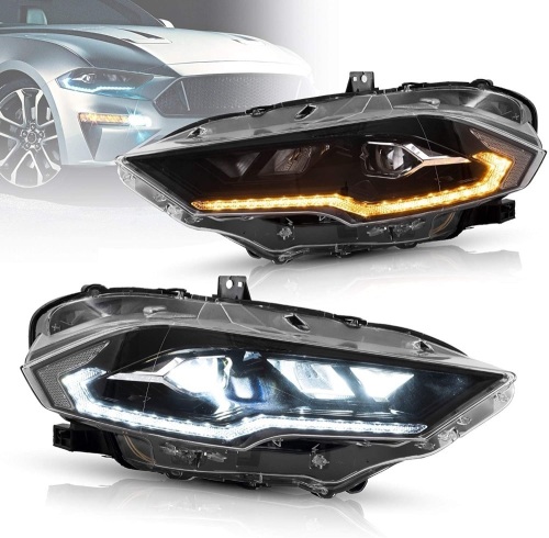 VLAND LED Dual Beam Projector Headlights for Ford Mustang 2017-2021  - Lot 674