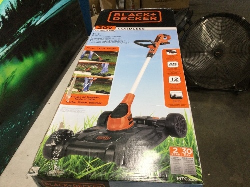 BLACK+DECKER 3-in-1 Lawn Mower, String Trimmer and Edger, 12-Inch, Cordless   - Lot 127