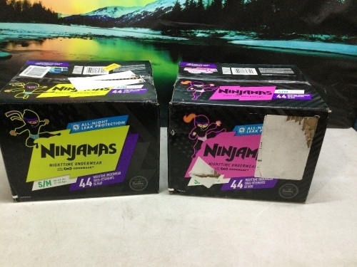 Lot of (2) Pampers Ninjamas Nighttime Training Underwear, 44 Ct - Lot 517