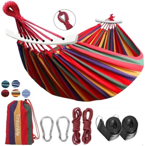 Tintonlife Brazilian Canvas Cotton Hammock with Carrying Bag - Lot 528