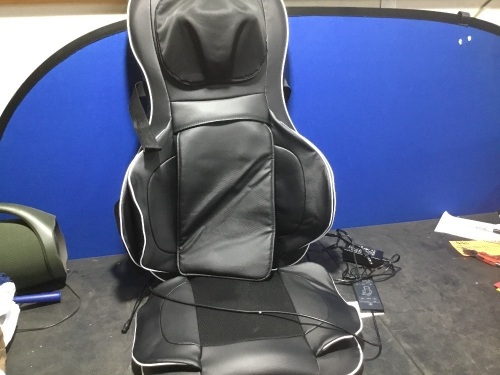 Air Compression Shiatsu Neck & Back Massager Seat w/ Heat, Rolling Massage  - Lot 793