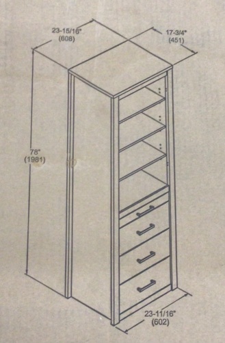 78" Bookshelf with Drawers - Lot 26