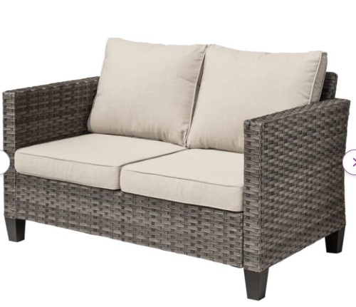 Outdoor Wicker Loveseat with Cushions - Lot 30