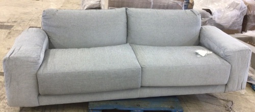 Gray Sofa, Cut on side arm rest - Lot 115