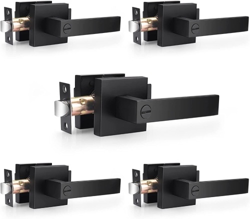 Lot of (5) Probrico Heavy Duty Square Privacy Interior Door Keyless Lockset Handles - Lot 381