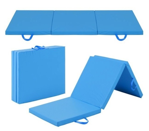 Tri-Fold Exercise Fitness Workout Gym Floor Mat w/ Handles - Lot 425